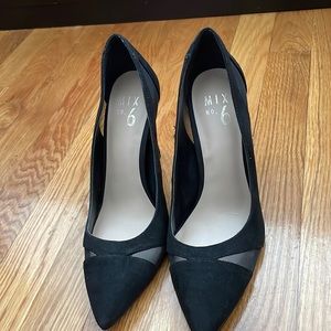 Women black suede shoes